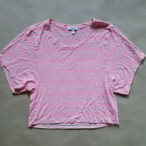 Pink striped crop top